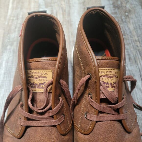 Levi’s Strauss Brown Mid Top Leather Boots Size 13 Men’s - Picture 6 of 8